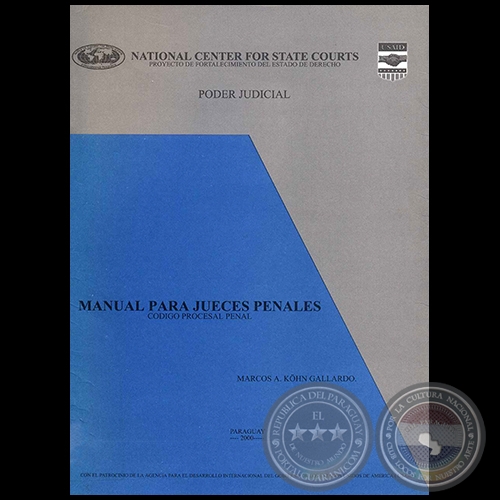 MANUAL PARA JUECES PENALES - Autor: MARCOS A. KOHN GALLARDO - Año 2000